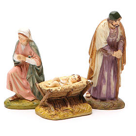 Nativity with ox and donkey in painted resin 10cm Martino Landi Collection