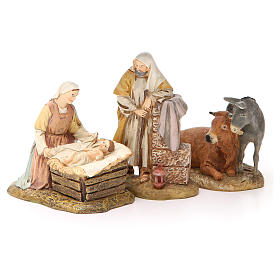 Nativity scene statue wayfarer with donkey in painted resin 10 cm low cost Landi brand