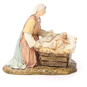 Nativity scene statue wayfarer with donkey in painted resin 10 cm low cost Landi brand