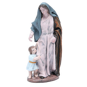 Statua presepe Donna con bimba terracotta 17 cm