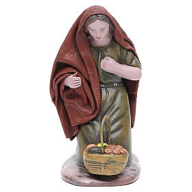 Statue femme offre des fruits 17 cm terre cuite