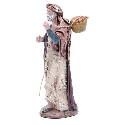 Pastor com cesto terracota para presépio com figuras de altura média 17 cm 2