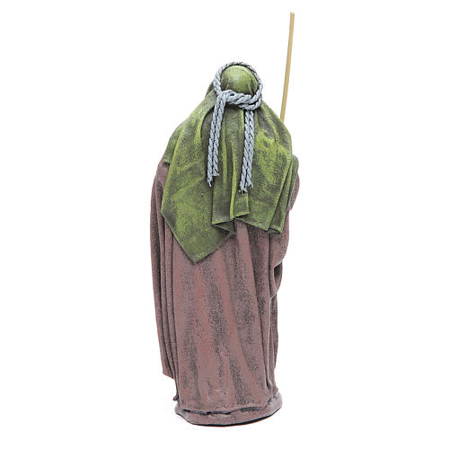 Shepherd with saddlebag, Terracotta Nativity figurine 17cm 2
