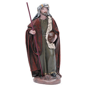 Pastor viajante terracota para presépio com figuras de altura média 17 cm