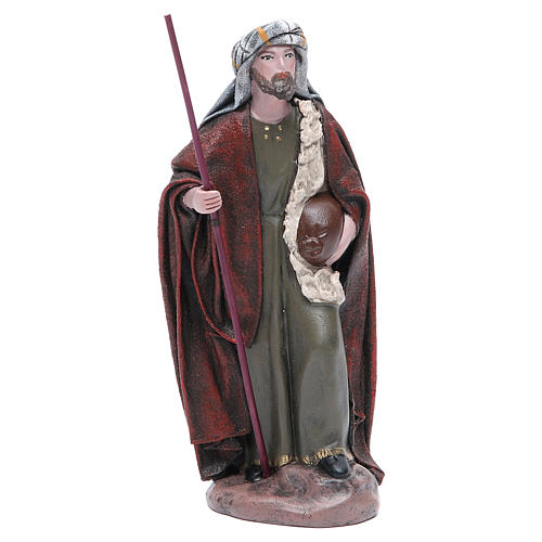 Pastor viajante terracota para presépio com figuras de altura média 17 cm 1