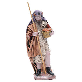 Pastore presepe Cesta di frutta terracotta 17 cm