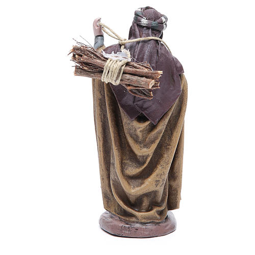 Pastor com lenha para presépio em terracota com figuras de altura média 17 cm 3