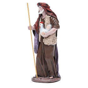 Shepherd with hen, figurine for nativities of 17cm