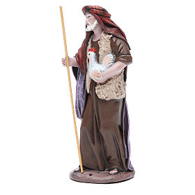 Pastore con gallina Presepe terracotta 17 cm