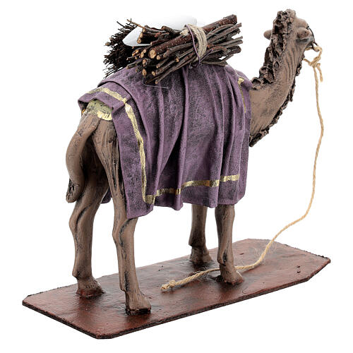 Kamel mit Last aus Terrakotta für 17 cm Krippe 4
