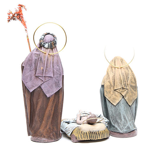 Nativité 6 santons en terre cuite et tissu 17 cm 3