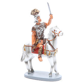 Soldato a cavallo cm 12 resina colorata