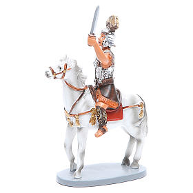 Soldato a cavallo cm 12 resina colorata