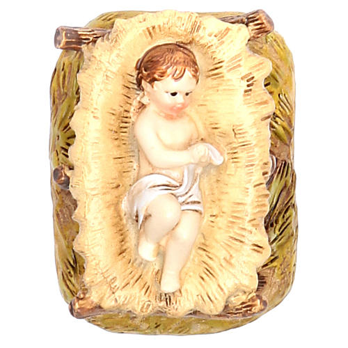 Baby Jesus with cradle figurine in resin 10cm Martino Landi Collection 1