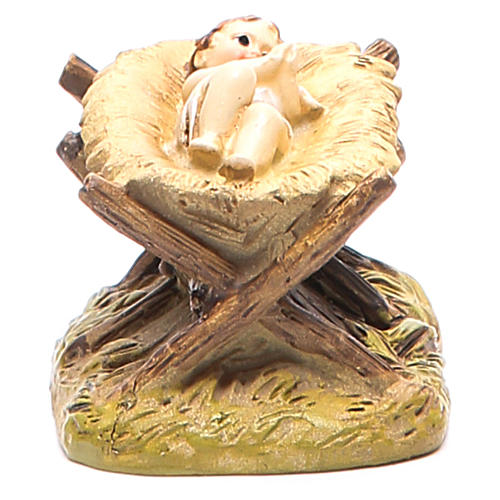 Baby Jesus with cradle figurine in resin 10cm Martino Landi Collection 2
