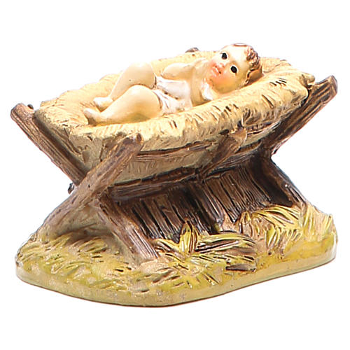 Baby Jesus with cradle figurine in resin 10cm Martino Landi Collection 3