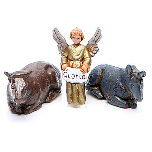 Donkey, ox and angel 3.5cm by Moranduzzo, 3 figurines 1