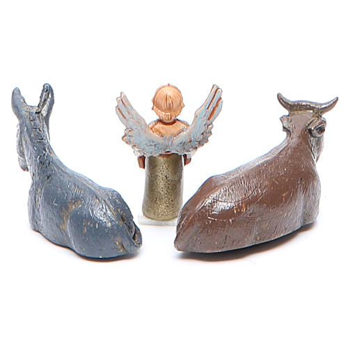 Donkey, ox and angel 3.5cm by Moranduzzo, 3 figurines 2