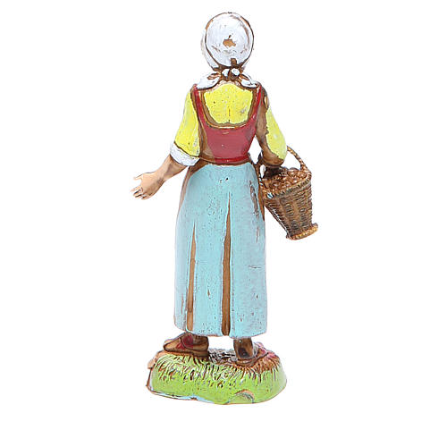 Shepherdess with basket, classic style for nativities of 10cm by Moranduzzo 2