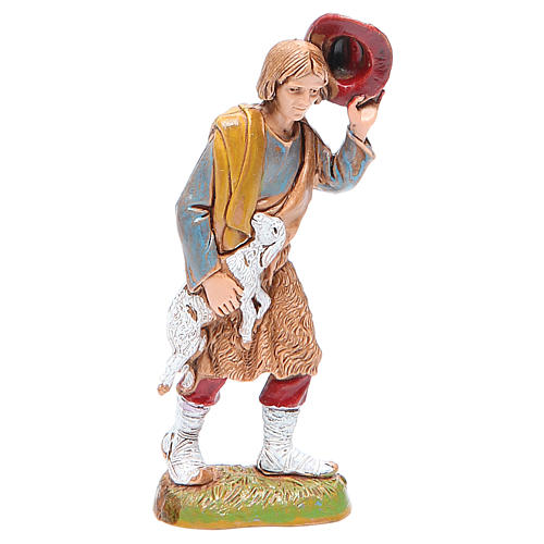 Moranduzzo Berger Avec Agneau – Figurine Crèche 10 Cm Échelle 1:20 – Style 700' Peinte à La Main Par Martino Landi – Made In Italy Officiel