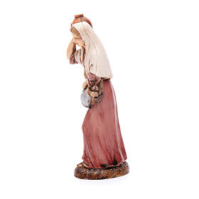 Jovem camponesa com jarra para presépio Moranduzzo estilo clássico com figuras altura média 12 cm
