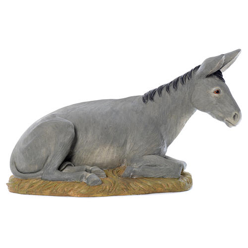 Burro 58 cm cm resina Linha Martino Landi para Presépio com figuras de altura média 120 cm 1