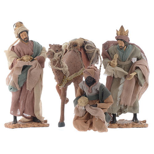 Trzej Królowie z wielbłądami 35cm żywica 1