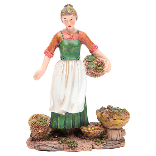 Nativity figurine, woman with fruit and vegetable measuring 21cm 1