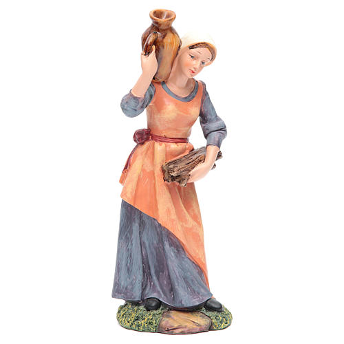 Nativity figurine, woman with amphora and bundle measuring 30cm 1