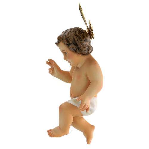 Baby Jesus in wood paste with ivory colour dress 6