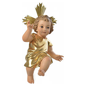 Wooden Baby Jesus with golden dress, 35 cm