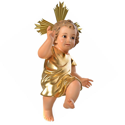 Niño Jesús pasta de madera vestido dorado 35 cm | venta online en HOLYART