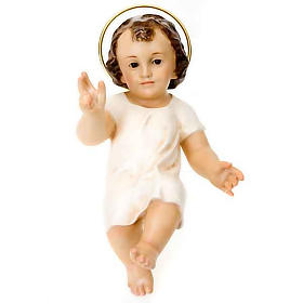 Statue Gesù Bambino: Gesù Bambino pasta legno benedicente cm 25 dec. elegante Statue Gesù Bambino: Gesù Bambino pasta legno benedicente cm 25 dec. elegante