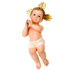 Statue Gesù Bambino: Gesù Bambino pasta legno raggiera cm 30 dec. elegante Statue Gesù Bambino: Gesù Bambino pasta legno raggiera cm 30 dec. elegante