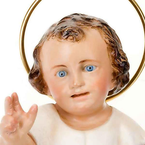 Baby Jesus in wood paste, 15 cm elegant finish 3