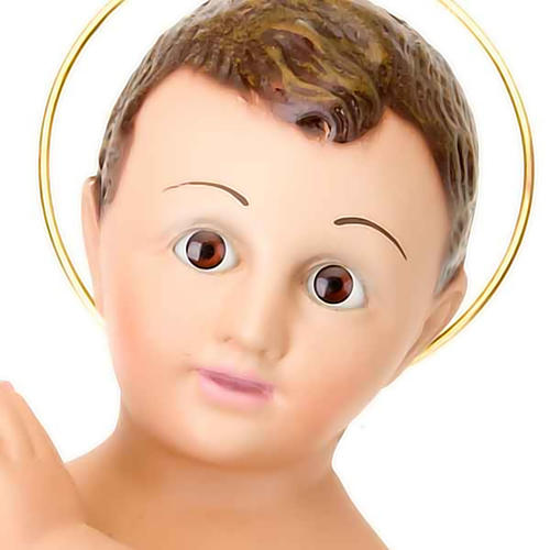 Plaster Baby Jesus with halo, 25 cm 2