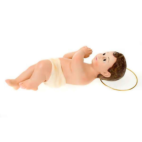 Plaster Baby Jesus with halo, 25 cm 3