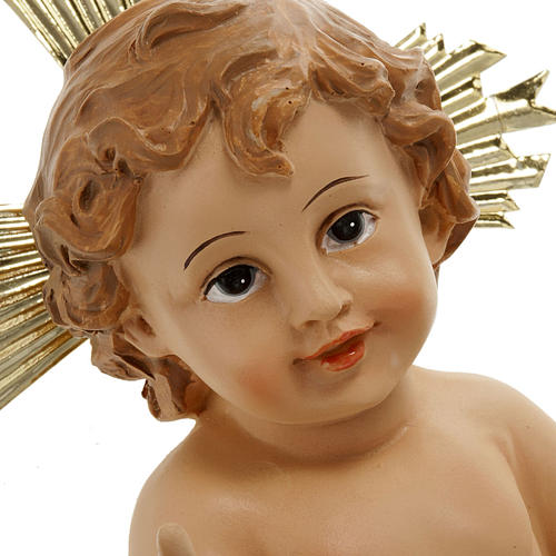 Jesuskind aus Harz mit Strahlenkranz 18 cm 2