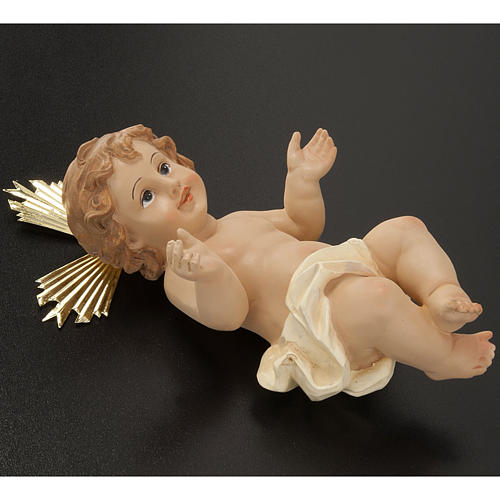 Baby Jesus in resin with halo of rays 18cm 3