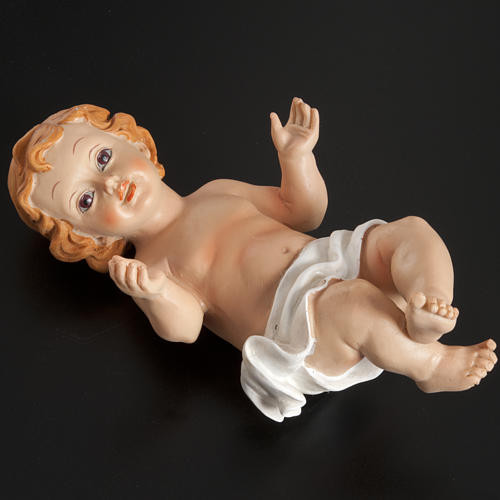 Baby Jesus figurine in pvc laying on straw, various sizes 4