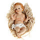 Baby Jesus figurine in pvc laying on straw, various sizes s1