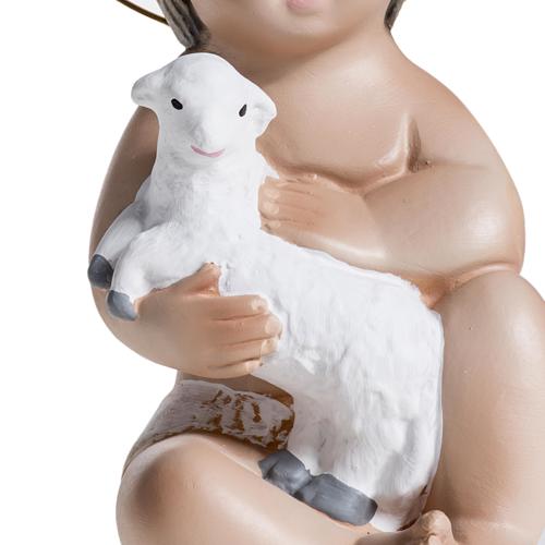 Baby Jesus in plaster with lamb 20cm 5