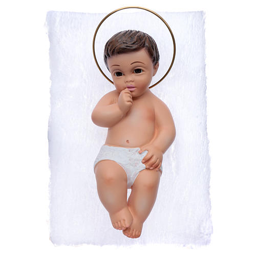 Baby Jesus in plaster with crystal eyes 15cm 3