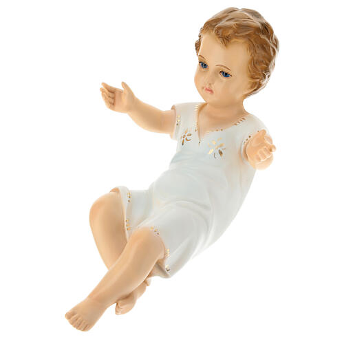 Liegendes Jesuskind mit Augen aus Kristall Landi 27 cm 6