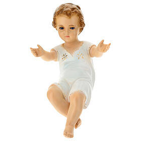 Baby Jesus, lying with crystal eyes, 27cm Landi