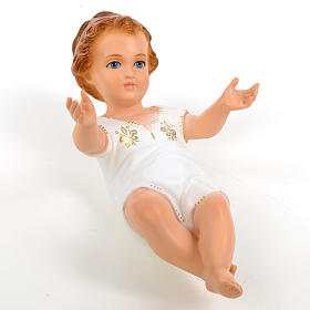 Figuras do Menino Jesus: Menino Jesus 27 cm deitado olhos cristal Landi Figuras do Menino Jesus: Menino Jesus 27 cm deitado olhos cristal Landi