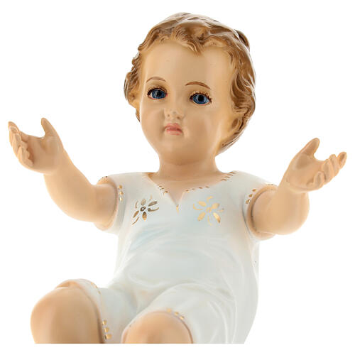 Baby Jesus lying with crystal blue eyes, 27 cm Landi 3