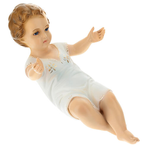 Baby Jesus lying with crystal blue eyes, 27 cm Landi 6