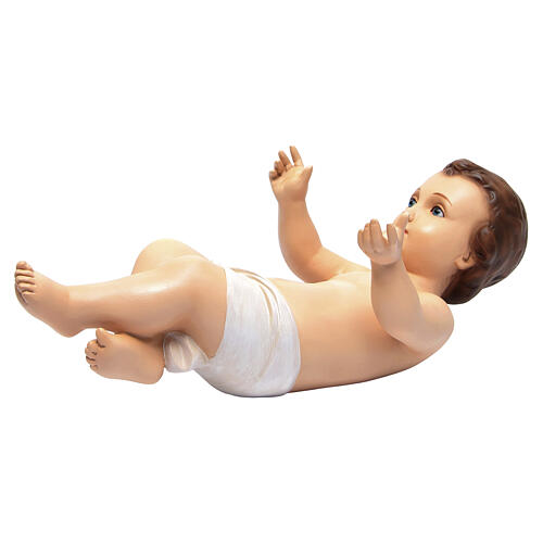 Niño Jesús semi desnudo cm 46 ojos cristal Landi 4