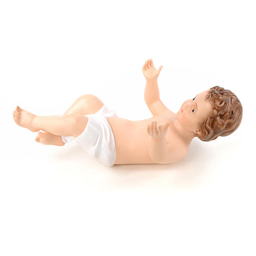 Nacktes Jesuskind mit Augen aus Kristall, Landi, 58 cm, AUßEN 6